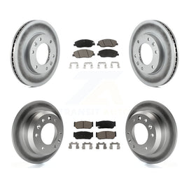 Front Rear Coated Brake Rotor & Ceramic Pad Kit For Kia Sedona Hyundai Entourage