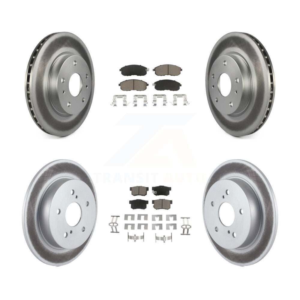 Front Rear Coated Disc Brake Rotors And Ceramic Pad Kit For Suzuki SX4 Crossover