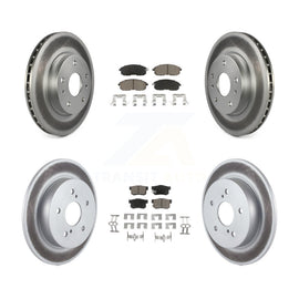Front Rear Coated Disc Brake Rotors And Ceramic Pad Kit For Suzuki SX4 Crossover
