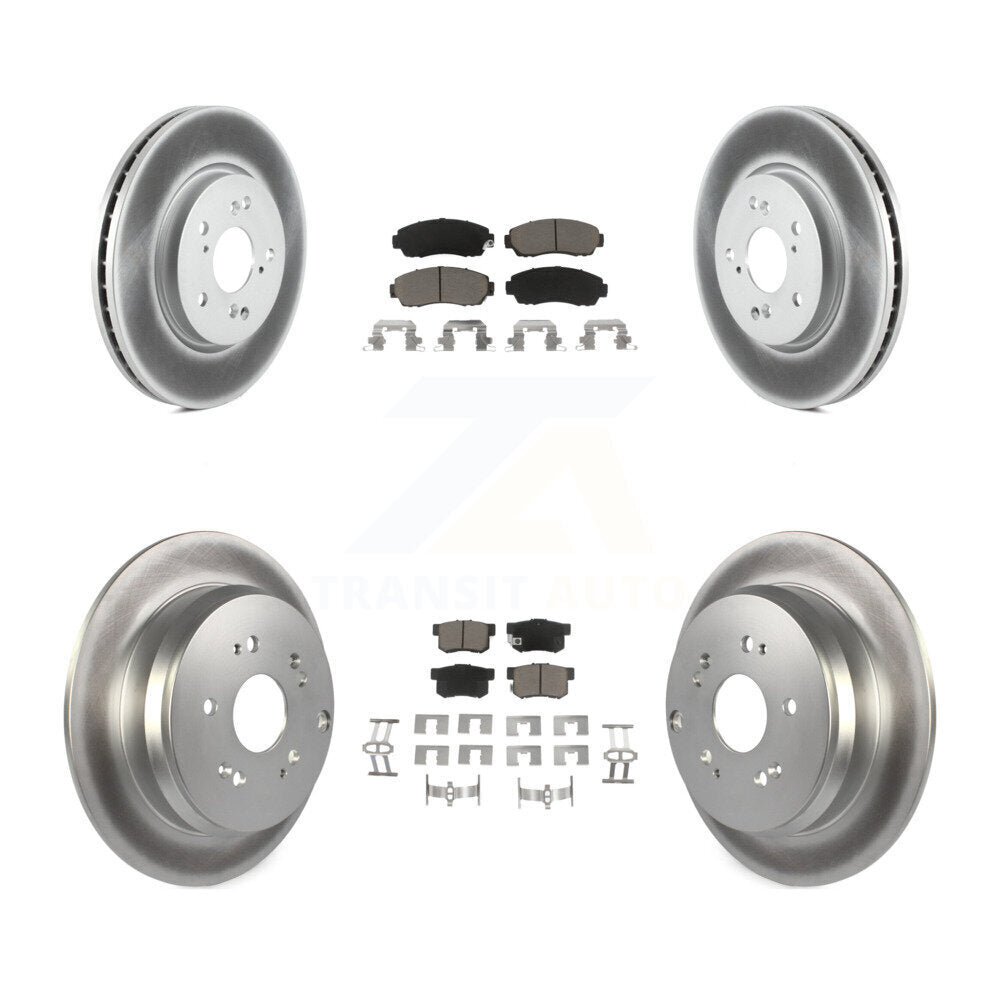 Front Rear Coated Disc Brake Rotors And Ceramic Pads Kit For Acura RDX