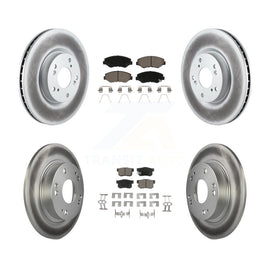 Front Rear Coated Disc Brake Rotor And Ceramic Pad Kit For Honda Civic Acura ILX