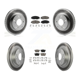 Front Rear Coated Disc Brake Rotors And Ceramic Pads Kit For Honda Civic