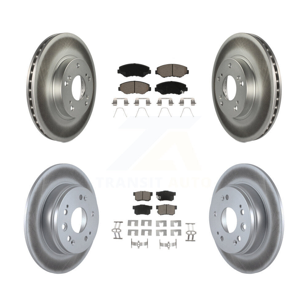 [Front+Rear] 2002-2004 Honda CR-V Premium Coated Rotors & Ceramic Pads Brake Kit For Max Braking