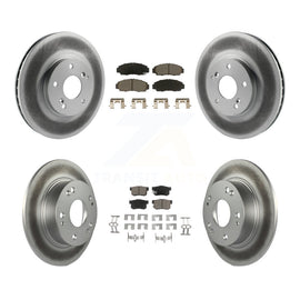Front Rear Coated Disc Brake Rotors & Ceramic Pad Kit For Honda Accord Acura TSX