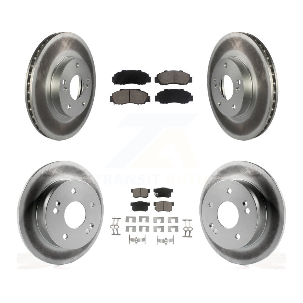 [Front+Rear] 1998-2002 Honda Accord 3.0L Premium Coated Rotors & Ceramic Pads Brake Kit For Max Braking