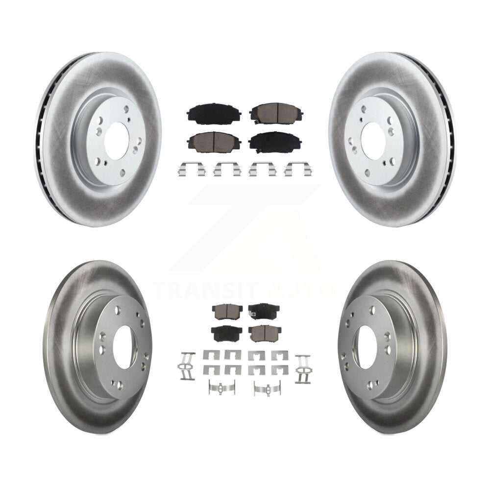 Front Rear Coated Disc Brake Rotor And Ceramic Pad Kit For Honda Civic Acura CSX