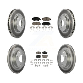 Front Rear Coated Disc Brake Rotors And Ceramic Pads Kit For Honda Civic