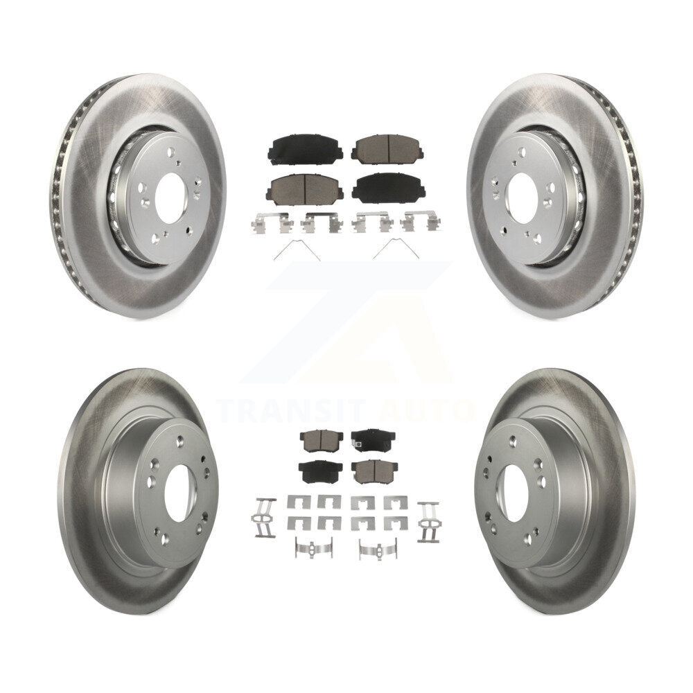[Front+Rear] 2016 Acura ILX Premium Coated Rotors & Ceramic Pads Brake Kit For Max Braking