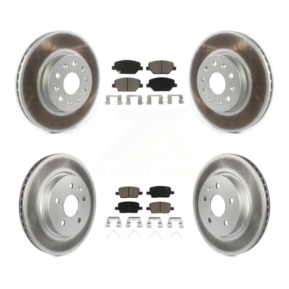 Front Rear Coated Disc Brake Rotors And Ceramic Pads Kit For Chevrolet Camaro