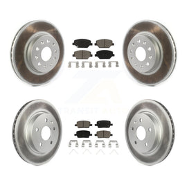 Front Rear Coated Disc Brake Rotors And Ceramic Pads Kit For Chevrolet Camaro