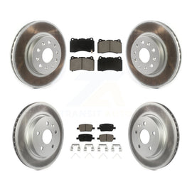 Front Rear Coated Disc Brake Rotors And Ceramic Pads Kit For Chevrolet Camaro