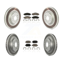 Front Rear Coated Brake Rotor Ceramic Pad Kit For Cadillac XT5 Buick Enclave XT6