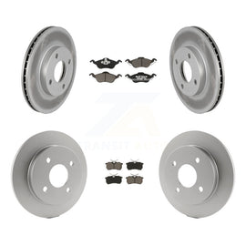 Front Rear Coated Disc Brake Rotors And Ceramic Pads Kit For Ford Focus