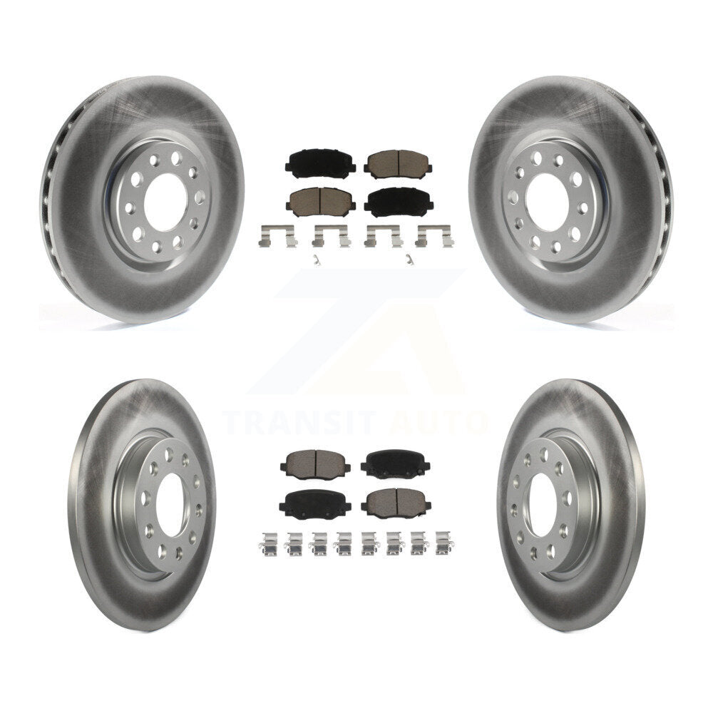 Front Rear Coated Disc Brake Rotors And Ceramic Pads Kit For Chrysler 200