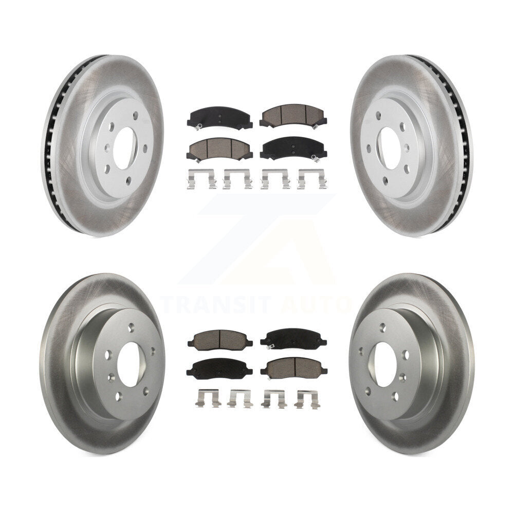Front Rear Coated Disc Brake Rotors And Ceramic Pads Kit For Buick Lucerne