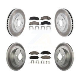 Front Rear Coated Disc Brake Rotors And Ceramic Pads Kit For Buick Lucerne