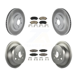 Front Rear Coated Disc Brake Rotors Ceramic Pad Kit For Subaru Crosstrek Impreza