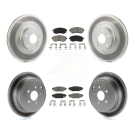 Front Rear Coat Brake Rotors Ceramic Pad Kit For Subaru Impreza Outback Forester