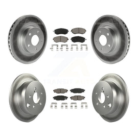 Front Rear Coated Disc Brake Rotors And Ceramic Pads Kit For Subaru Impreza