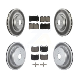 Front Rear Coated Disc Brake Rotors & Ceramic Pad Kit For Subaru Impreza WRX STI