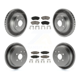 Front Rear Coated Disc Brake Rotors And Ceramic Pads Kit For Subaru Impreza