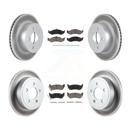 Front Rear Coated Disc Brake Rotors And Ceramic Pads Kit For Jeep Wrangler TJ