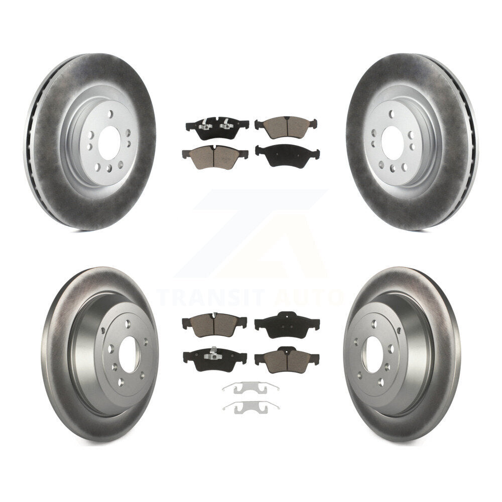 Front Rear Coated Disc Brake Rotors And Ceramic Pads Kit For Mercedes-Benz ML320