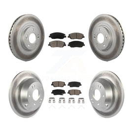 Front Rear Coated Disc Brake Rotors And Ceramic Pads Kit For Hyundai Santa Fe XL