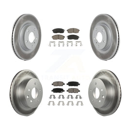 Front Rear Coated Disc Brake Rotors Ceramic Pad Kit For INFINITI G35 Nissan 350Z