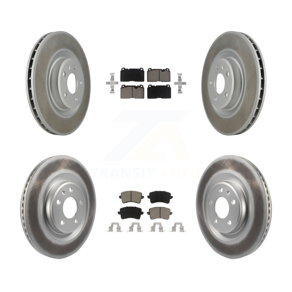 Front Rear Coated Disc Brake Rotors And Ceramic Pads Kit For Audi Q5