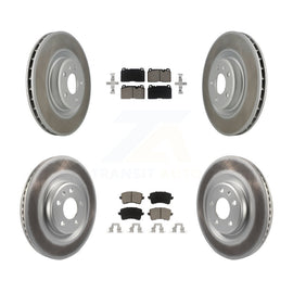 Front Rear Coated Disc Brake Rotors And Ceramic Pads Kit For Audi Q5