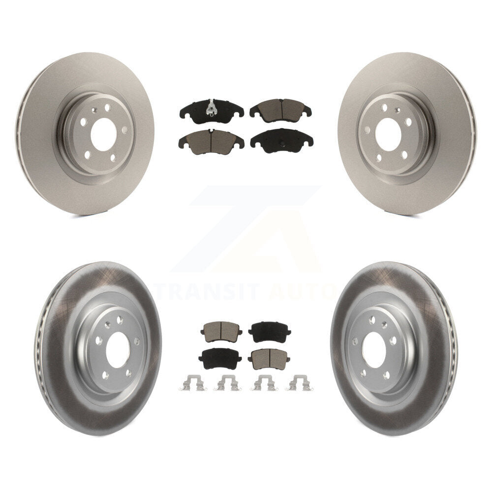 Front Rear Coated Disc Brake Rotors And Ceramic Pads Kit For Audi Q5 S5