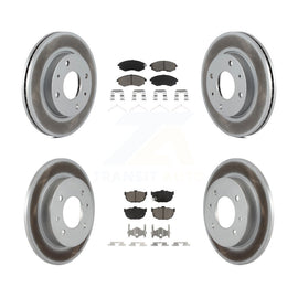 Front Rear Coated Disc Brake Rotors And Ceramic Pads Kit For Hyundai Elantra