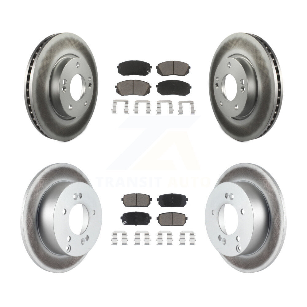 [Front+Rear] 2010-2012 Kia Rondo Premium Coated Rotors & Ceramic Pads Brake Kit For Max Braking