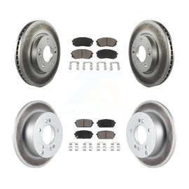 [Front+Rear] 2010-2012 Kia Rondo Premium Coated Rotors & Ceramic Pads Brake Kit For Max Braking