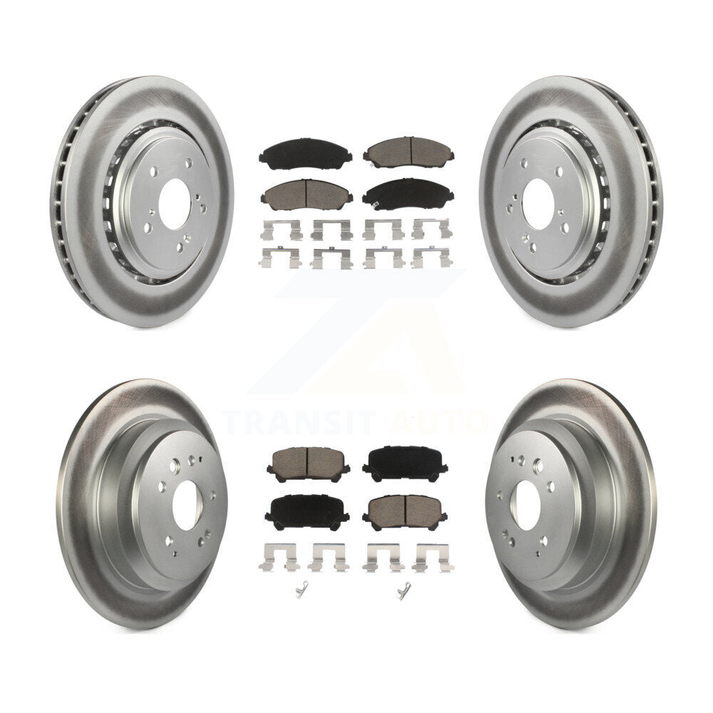 [Front+Rear] 2014-2016 Acura MDX Premium Coated Rotors & Ceramic Pads Brake Kit For Max Braking