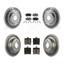 Front Rear Coated Disc Brake Rotors And Ceramic Pad Kit For Mercedes-Benz SLK280