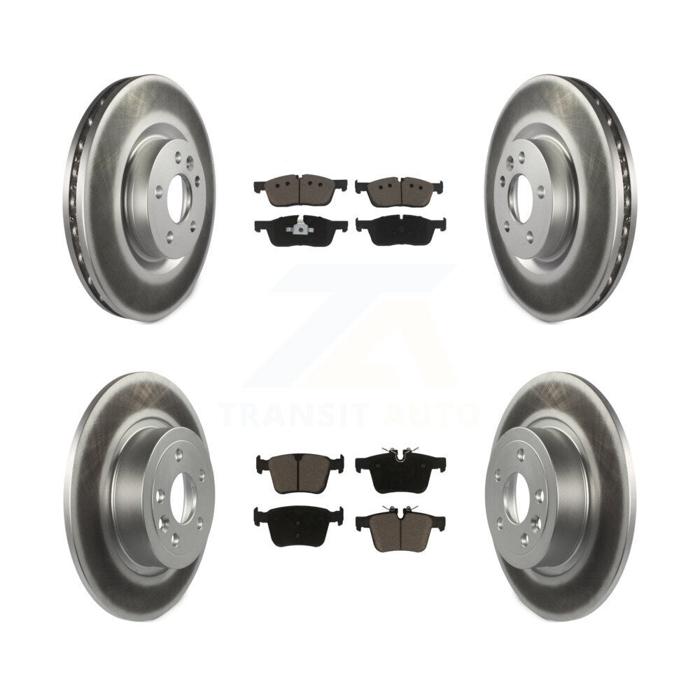 Front Rear Coated Disc Brake Rotor & Ceramic Pad Kit For Land Rover Range Evoque