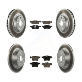 Front Rear Coated Disc Brake Rotor & Ceramic Pad Kit For Land Rover Range Evoque