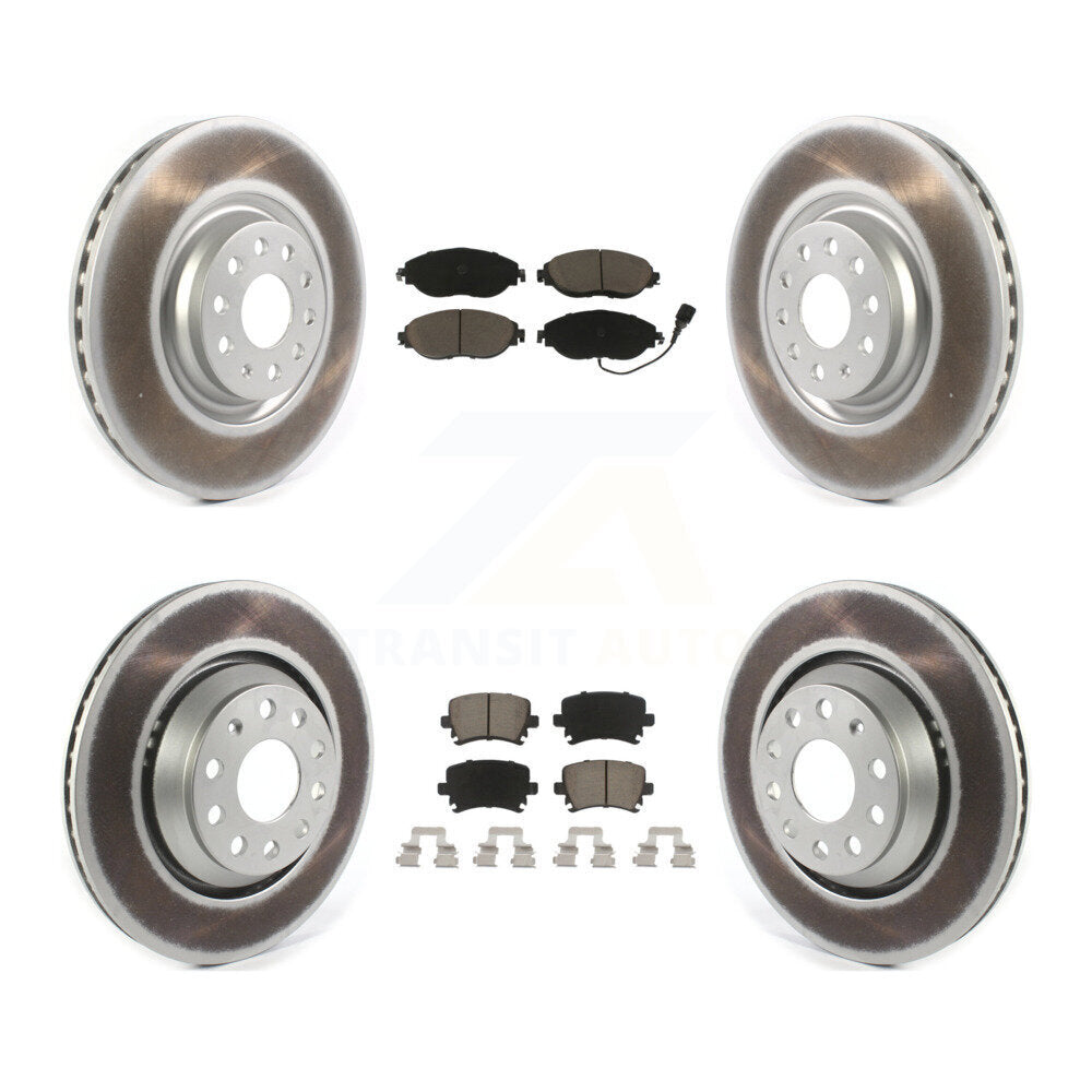 Front Rear Coated Disc Brake Rotors And Ceramic Pads Kit For Volkswagen GTI