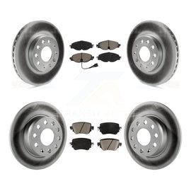Front Rear Coat Disc Brake Rotors Ceramic Pad Kit For Volkswagen Golf SportWagen