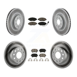 Front Rear Coated Disc Brake Rotors And Ceramic Pads Kit For Volkswagen GTI