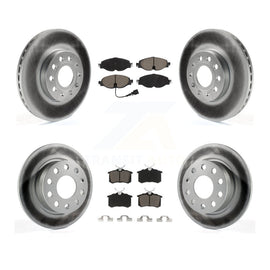Front Rear Coat Disc Brake Rotors Ceramic Pad Kit For Volkswagen Golf SportWagen