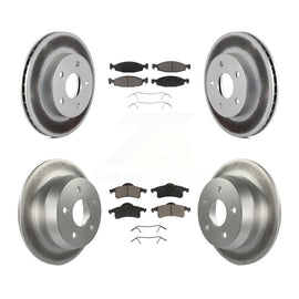 Front Rear Coated Disc Brake Rotors And Ceramic Pads Kit For Jeep Grand Cherokee