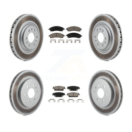 Front Rear Coated Disc Brake Rotors And Ceramic Pads Kit For Cadillac SRX