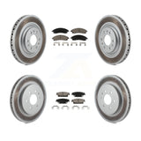 Front Rear Coated Disc Brake Rotors And Ceramic Pads Kit For Cadillac SRX