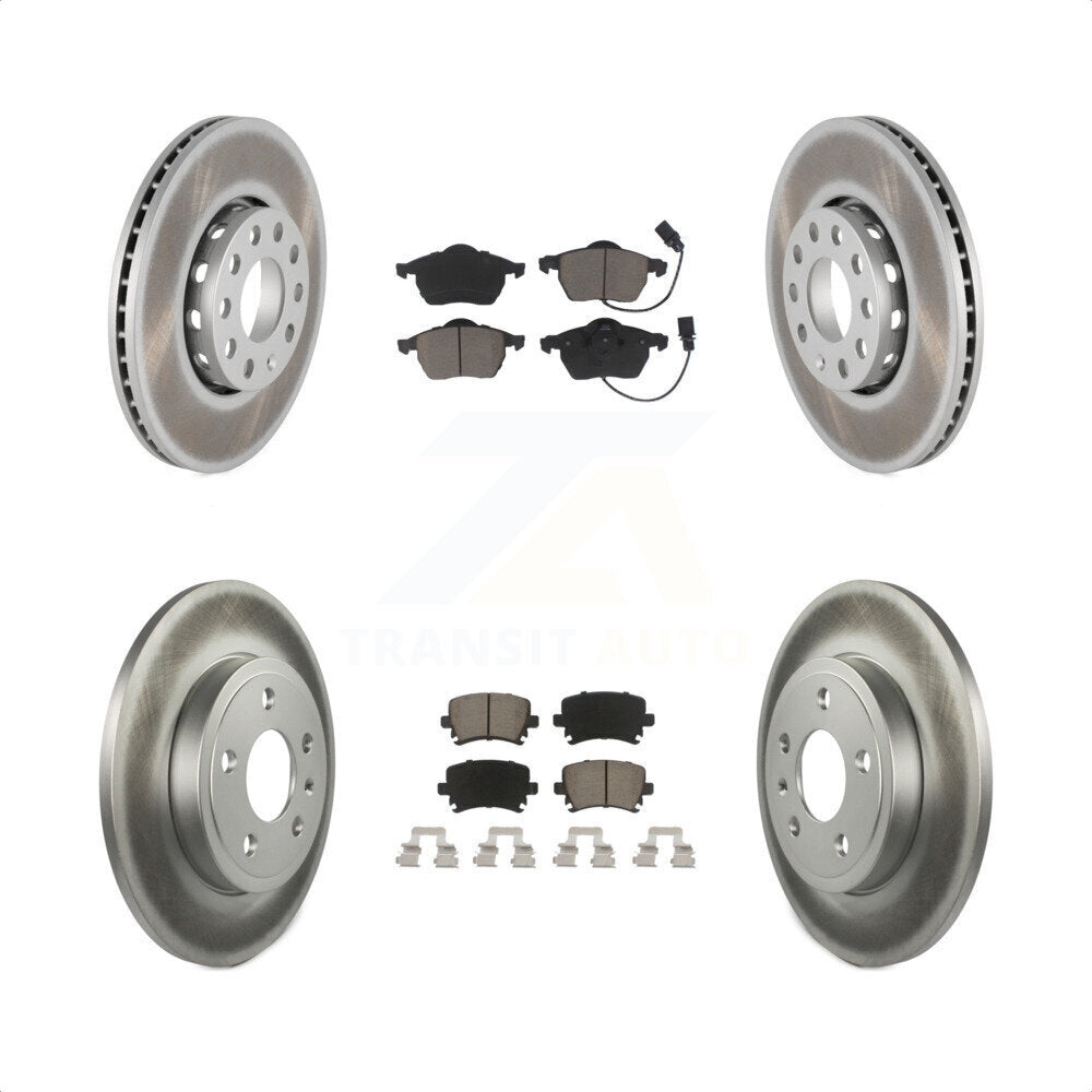 Front Rear Coated Disc Brake Rotor Ceramic Pad Kit For 2005-2006 Audi A4 Quattro