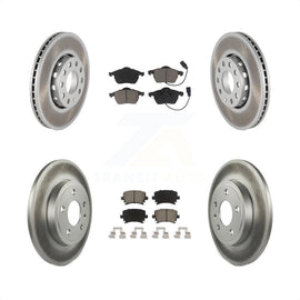 Front Rear Coated Disc Brake Rotor Ceramic Pad Kit For 2005-2006 Audi A4 Quattro