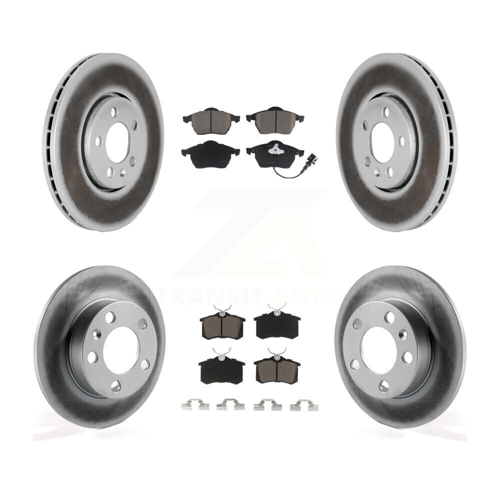 Front Rear Coated Brake Rotor & Ceramic Pad Kit For Volkswagen Beetle Jetta Golf