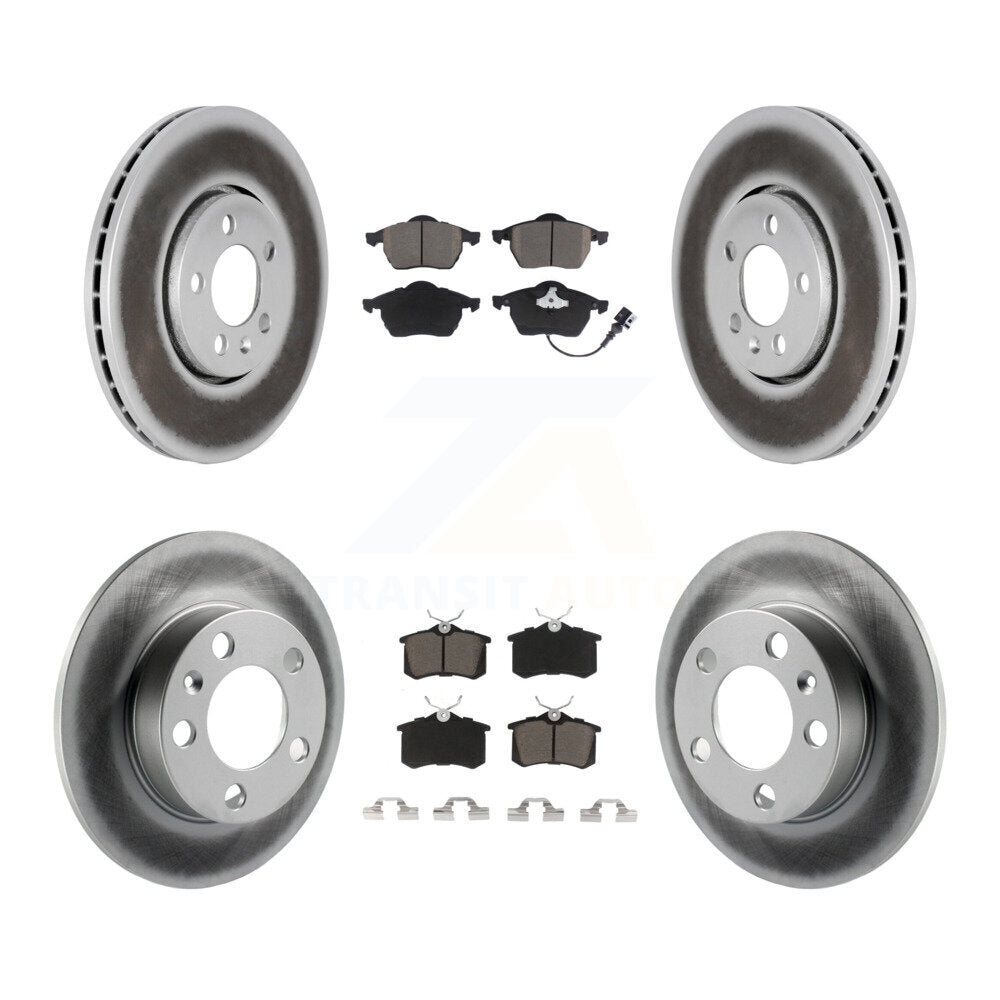 Front Rear Coated Brake Rotor & Ceramic Pad Kit For Volkswagen Beetle Jetta Golf